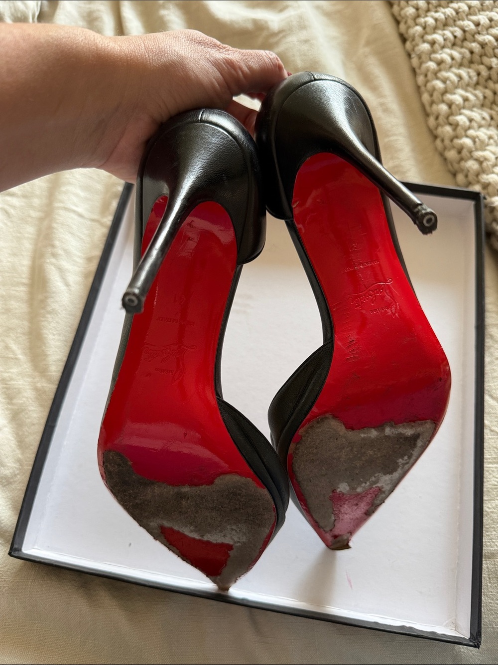 Christian Louboutin Black Patent Pointed-Toe Pumps - Picture 3 of 4